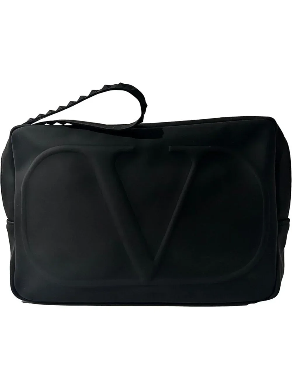 Stylish Black Large Zip Makeup Cosmetic Clutch Wristlet Pouch - 8.5